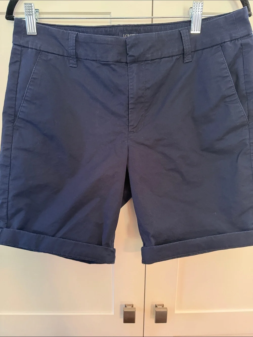 J. Crew Navy Roll-Cuff Bermuda Shorts Size 8